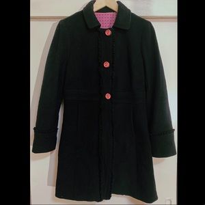 Mystery coat with custom question mark buttons